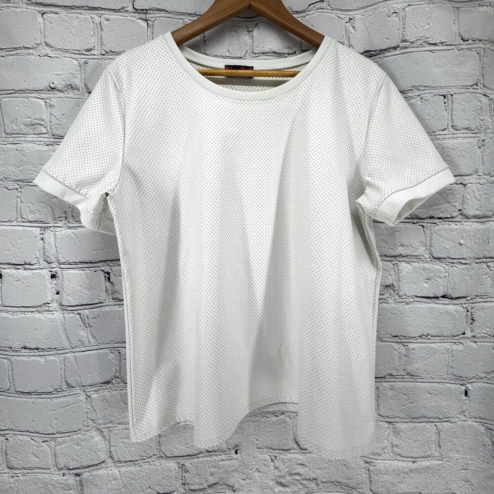 Isle By Melis Kozan Perforated Top Women's XL White Faux Leather Unique Fun FLAW